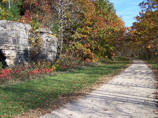 Rock face, fall colors and the 400 State Trail